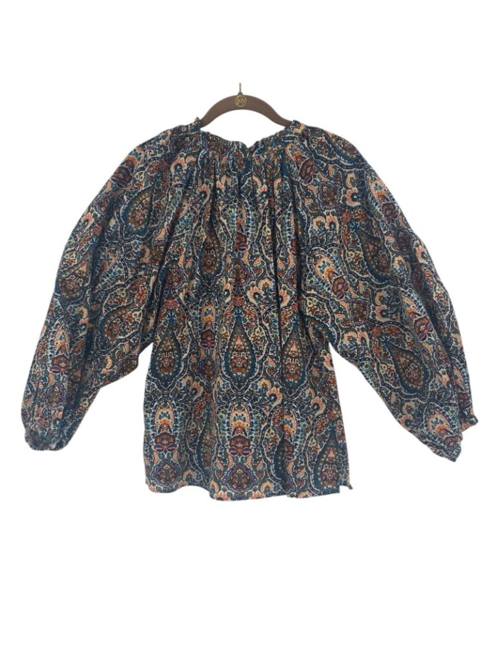 Cleobella Women’s M Fabiola Button Blouse Paisely Organic Cotton Top In Meadow - Picture 4 of 14
